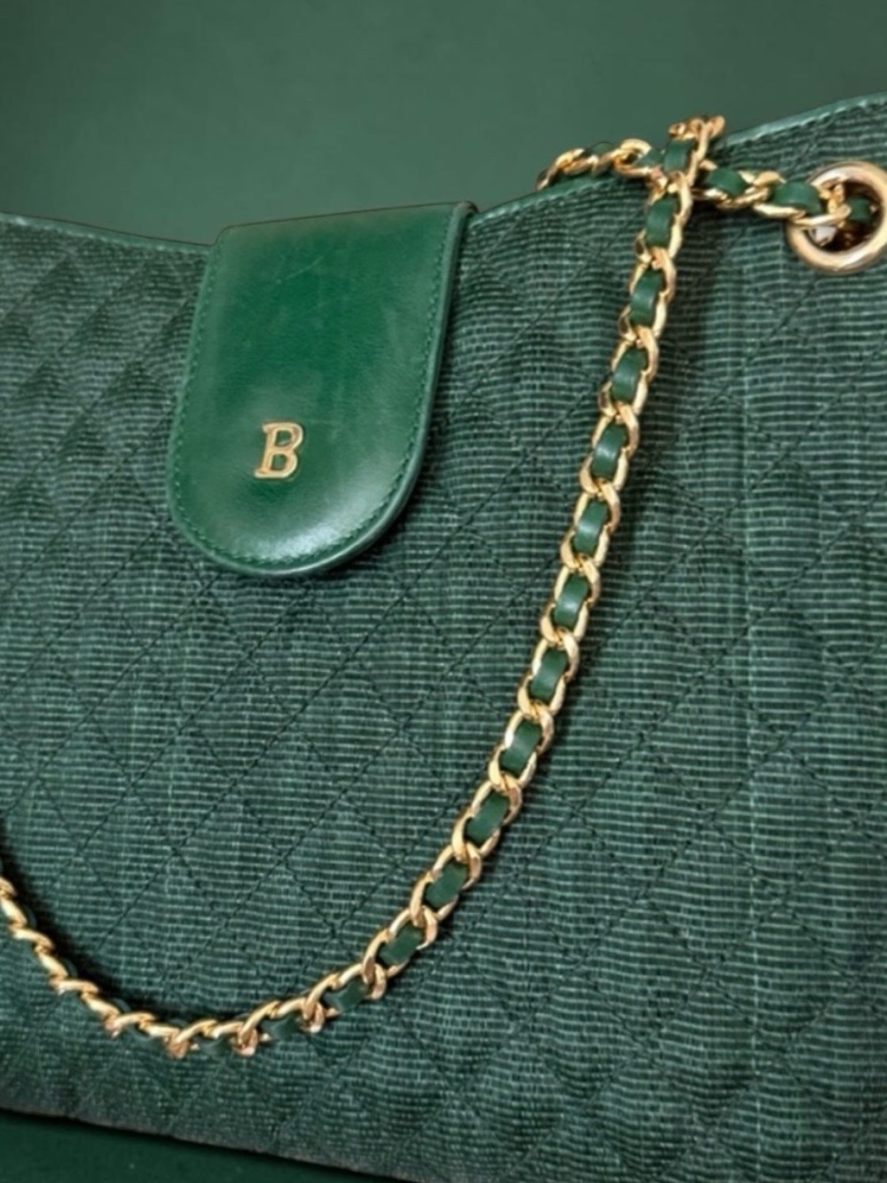Vintage BALLY dark,green shoulder bag, RARE EUC - Picture 13 of 15